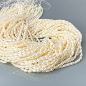 Pearl 2.5mm Smooth Rice AA+ Beads Strand - 184100