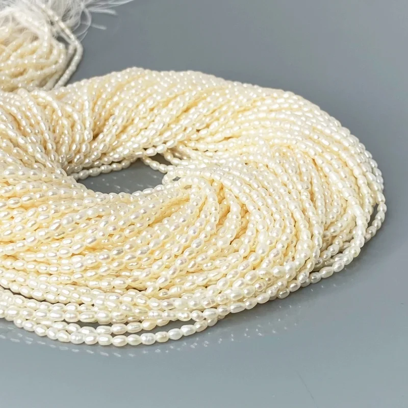 Pearl 2mm Smooth Rice AA+ Beads Strand - 184099