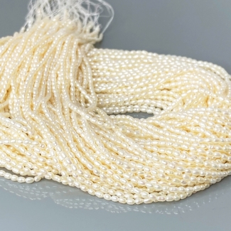 Pearl 2mm Smooth Rice AA+ Beads Strand - 184099