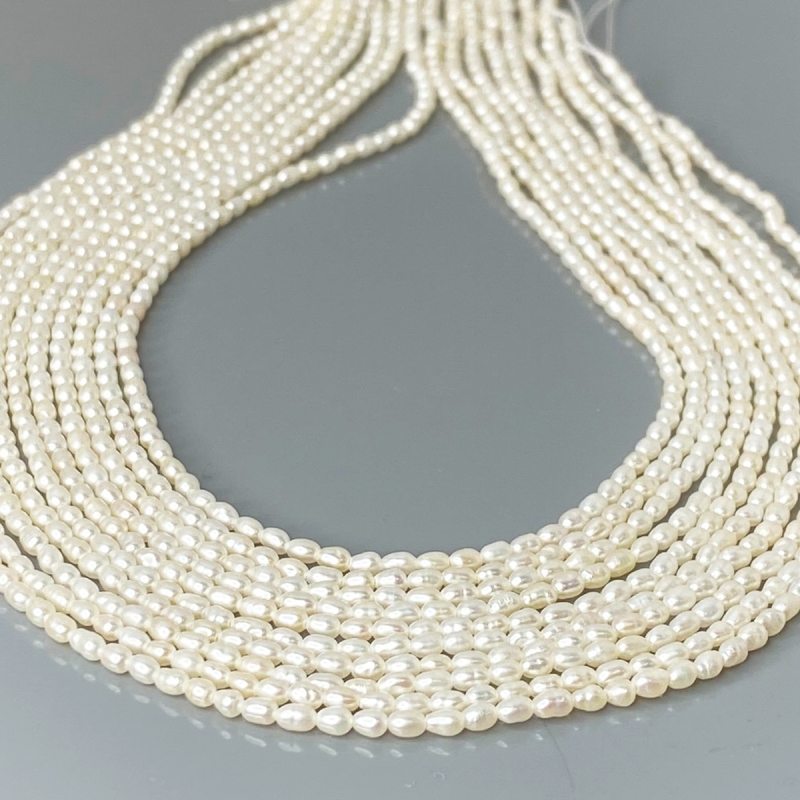 Pearl 2mm Smooth Rice AA+ Beads Strand - 184099