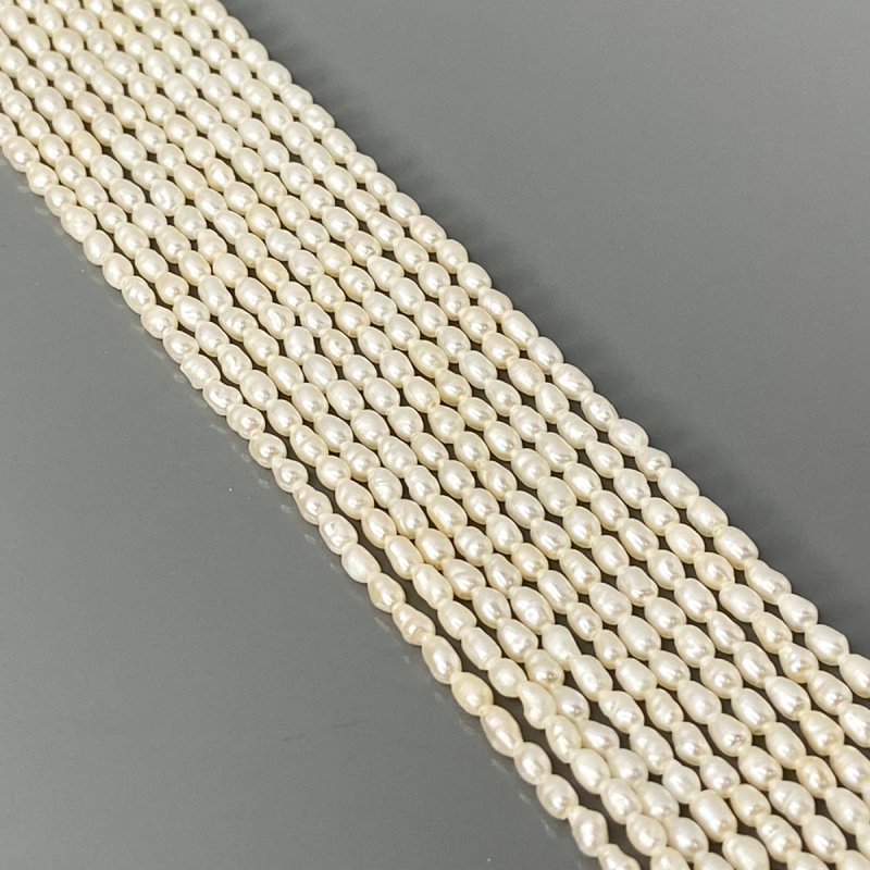 Pearl 2mm Smooth Rice AA+ Beads Strand - 184099