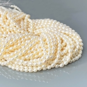 Pearl 3.5mm Smooth Rice AA+ Beads Strand - 184102