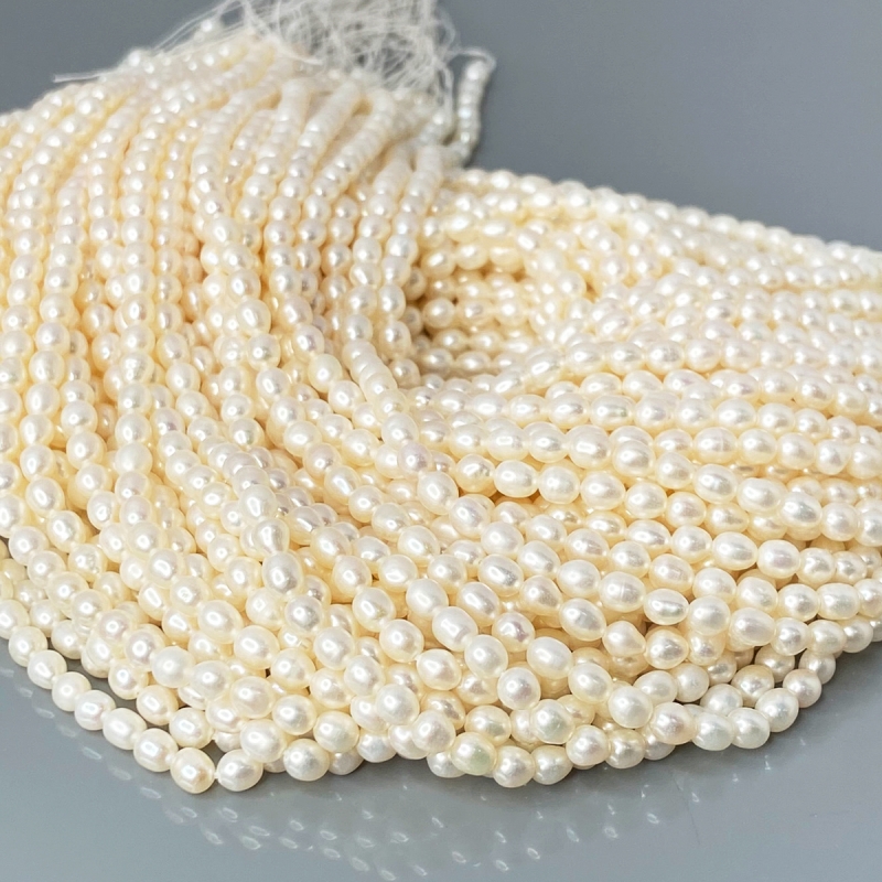 Pearl 3.5mm Smooth Rice AA+ Beads Strand - 184102