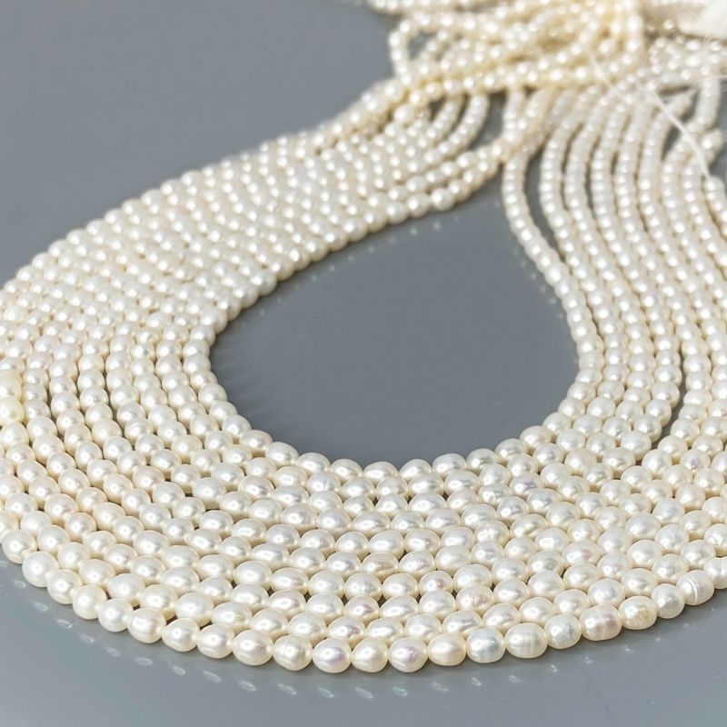 Pearl 3.5mm Smooth Rice AA+ Beads Strand - 184102