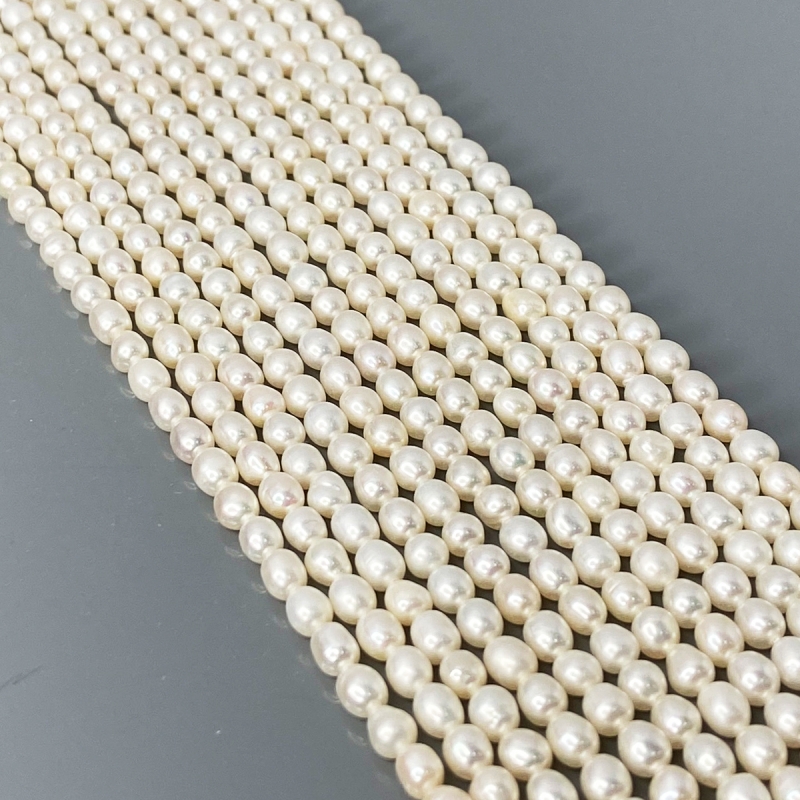 Pearl 3.5mm Smooth Rice AA+ Beads Strand - 184102