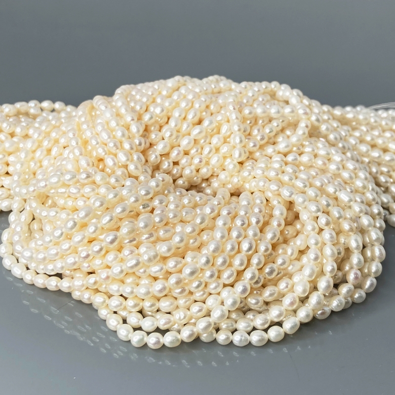 Pearl 3.5mm Smooth Rice AA+ Beads Strand - 184102