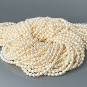 Pearl 3.5mm Smooth Rice AA+ Beads Strand - 184102