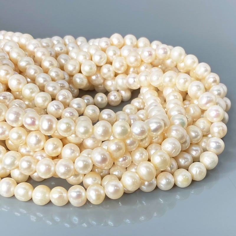 Pearl 7.5-8mm Smooth Round AA+ Beads Strand - 184096