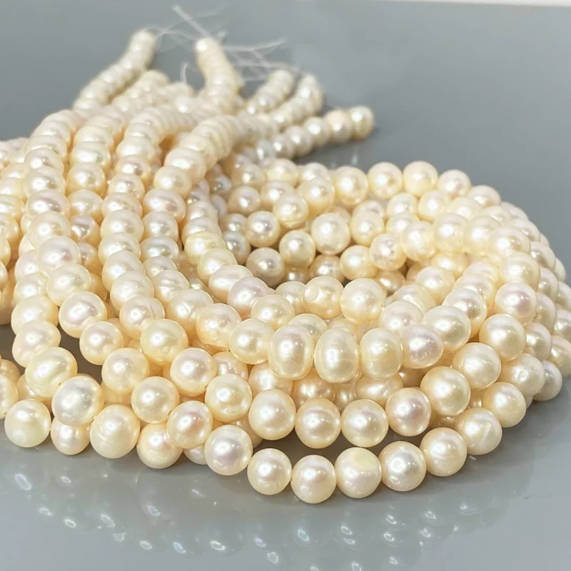 Pearl 7.5-8mm Smooth Round AA+ Beads Strand - 184096