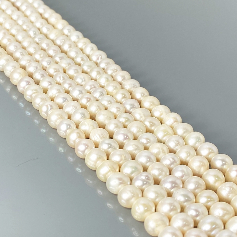 Pearl 7.5-8mm Smooth Round AA+ Beads Strand - 184096