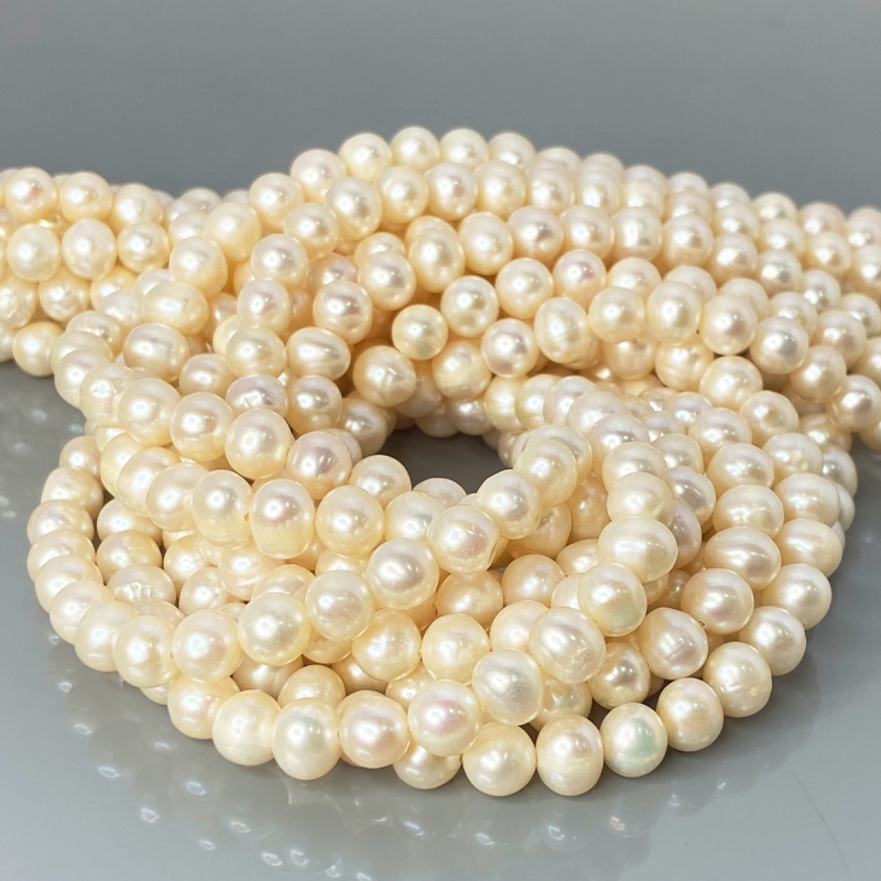 Pearl 7.5-8mm Smooth Round AA+ Beads Strand - 184096