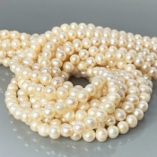 Pearl 7.5-8mm Smooth Round AA+ Beads Strand - 184096