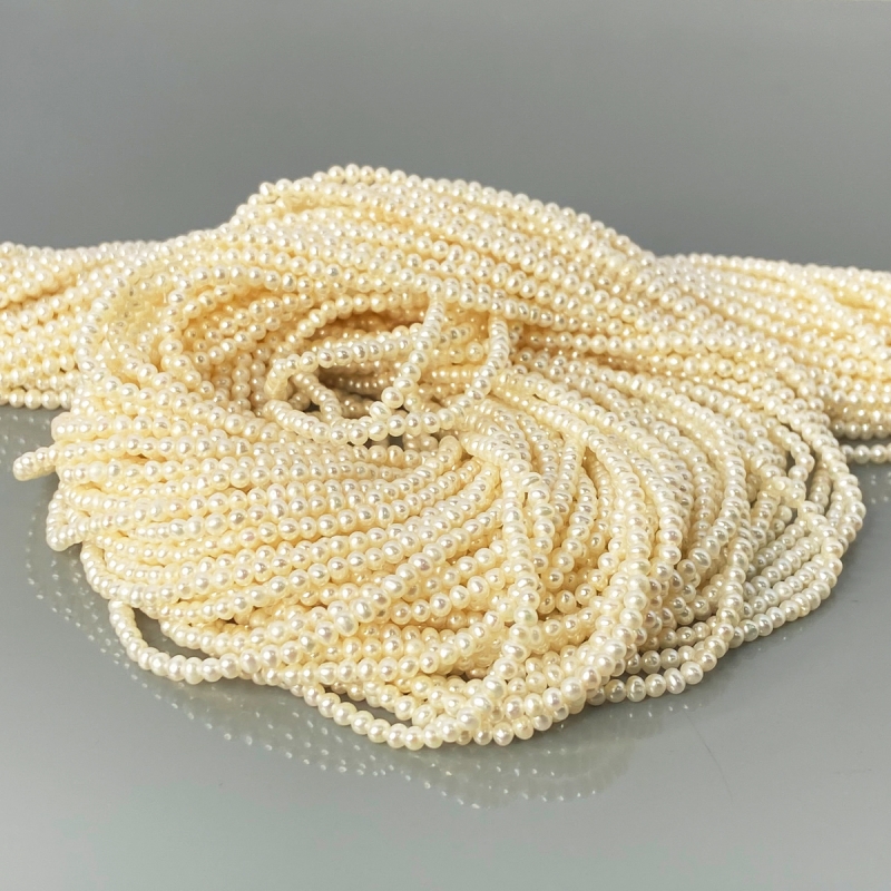 Pearl 2mm Smooth Round AA+ Beads Strand - 184113