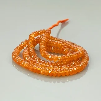 Spessartite Garnet 4-4.5mm Faceted Rondelle AA Gemstone Beads Strand - 183068