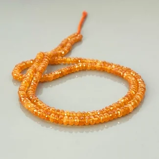 Spessartite Garnet 4-4.5mm Faceted Rondelle AA Gemstone Beads Strand - 183069