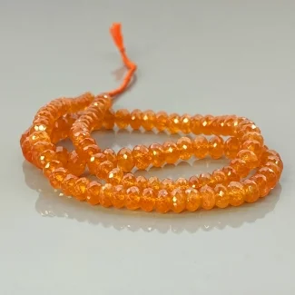 Spessartite Garnet 4.5-7mm Faceted Rondelle AA Gemstone Beads Strand - 183067
