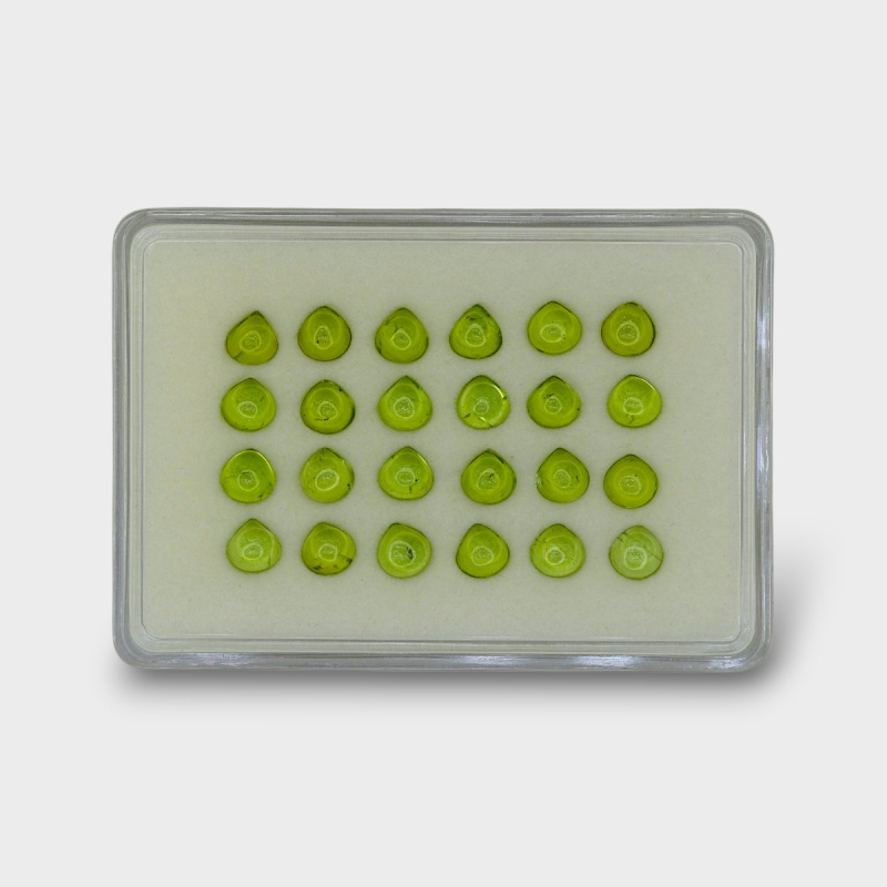 Peridot 7mm Smooth Heart AAA Cabochons Parcel - 182949