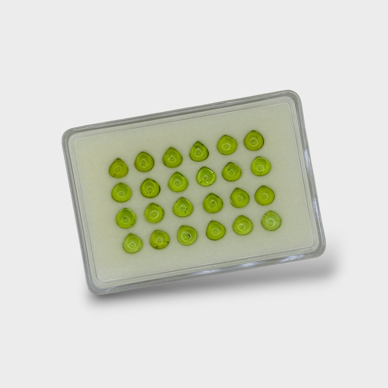 Peridot 7mm Smooth Heart AAA Cabochons Parcel - 182949