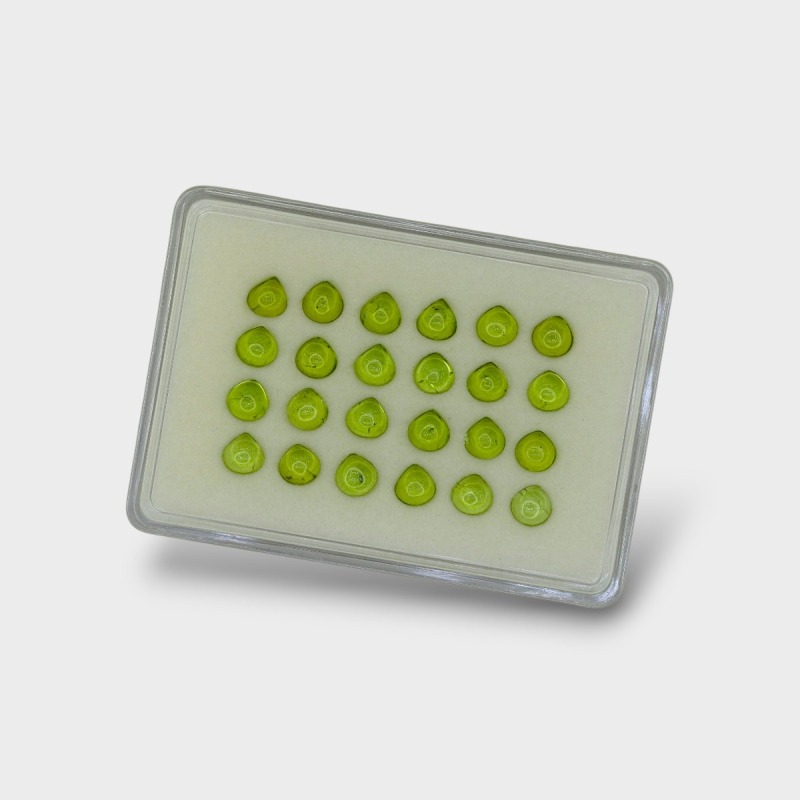 Peridot 7mm Smooth Heart AAA Cabochons Parcel - 182949