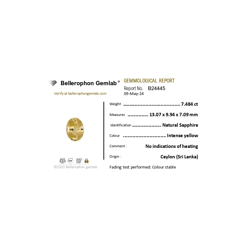 Yellow Sapphire 13.07x9.94x7.09mm Faceted Oval AAA+ Loose Gemstone - LH-184131