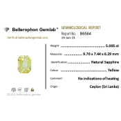 Yellow Sapphire 9.70x7.44x6.29mm Step Cut Octagon AAA+ Loose Gemstone - LH-184130