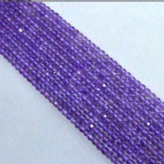 African Amethyst 2-2.5mm Micro Faceted Rondelle Shape AAA Grade Gemstone Beads Strand - Total 1 Strand of 14 Inch