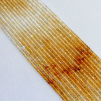 Citrine Micro Faceted Rondelle Shape AAA Grade Gemstone Beads Strand - 2-2.5mm - 14 Inch - 1 Strand