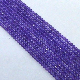 African Amethyst 4-4.5mm Micro Faceted Rondelle Shape AAA Grade Gemstone Beads Strand - Total 1 Strand of 14 Inch