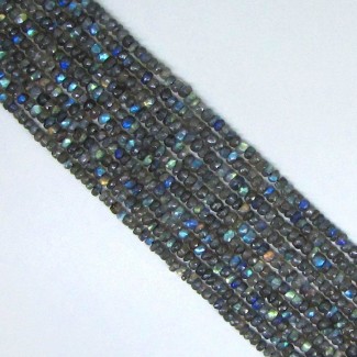 Labradorite 4-4.5mm Hand Cut Rondelle Shape A Grade Gemstone Beads Strand - Total 1 Strand of 14 Inch