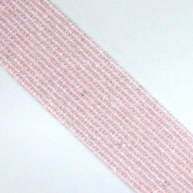 Rose Quartz 4-4.5mm Faceted Rondelle Shape AA Grade Gemstone Beads Strand - Total 1 Strand of 14 Inch