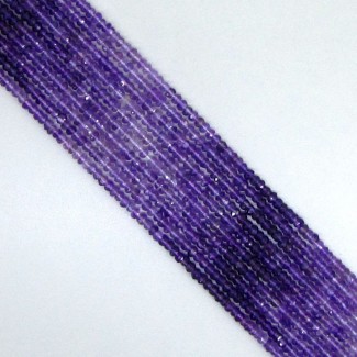 African Amethyst 4-4.5mm Faceted Rondelle Shape AA Grade 14 Inch Long Gemstone Beads Strand
