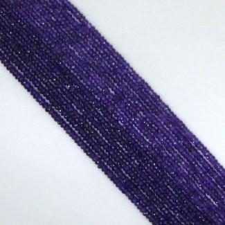 African Amethyst Faceted Rondelle Shape AA Grade Gemstone Beads Strand - 3-3.5mm - 14 Inch - 1 Strand
