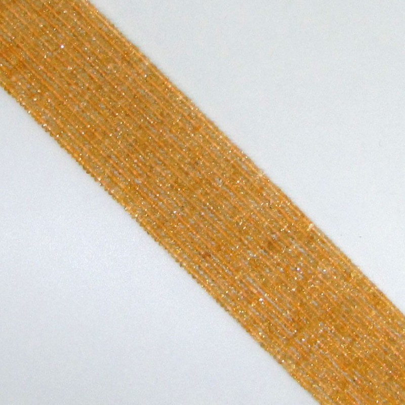 Citrine Micro Faceted Rondelle Shape AAA Grade Gemstone Beads Strand - 2-2.5mm - 14 Inch - 1 Strand