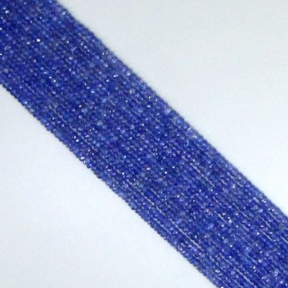 Tanzanite Hand Cut Rondelle Shape A Grade Gemstone Beads Strand - 2-2.5mm - 14 Inch - 1 Strand
