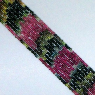 Multi Color Tourmaline 2-2.5mm Hand Cut Rondelle Shape A Grade Gemstone Beads Strand - Total 1 Strand of 14 Inch.