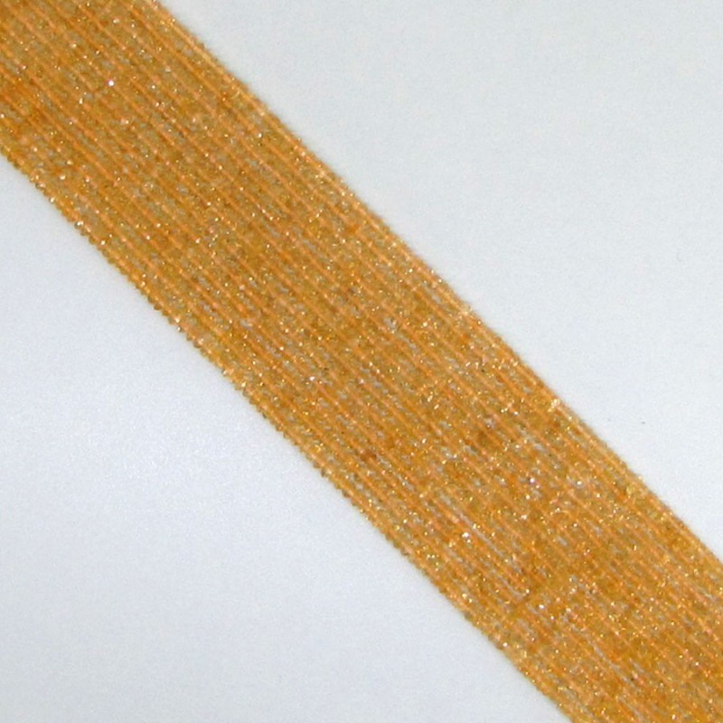 Citrine 3-3.5mm Micro Faceted Rondelle Shape AAA Grade 14 Inch Long Gemstone Beads Strand