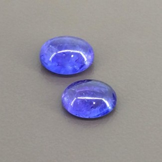 Tanzanite Smooth Oval Shape Cabochon Parcel - 11x8-11.5x9mm - 2 Pc. - 9.75 Cts.