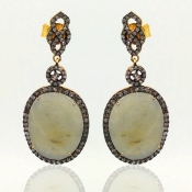 Sapphire and Diamonds 925 Sterling Silver Earring