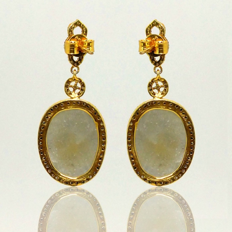 Sapphire and Diamonds 925 Sterling Silver Earring