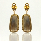 Sapphire and Diamonds 925 Sterling Silver Earring