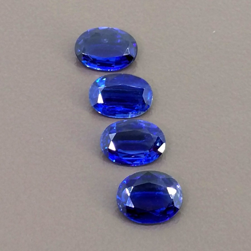 9.15 Cts. Kyanite 9.5x7.5-10.5x7.5mm Faceted Oval Shape AAA Grade Gemstones Parcel - Total 4 Pcs.