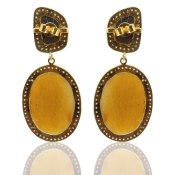 Multi Sapphire and Diamond White CZ 925 Sterling Silver Earring