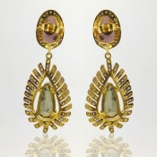 Multi Sapphire and Diamond White CZ 925 Sterling Silver Earring