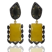 Multi Sapphire and Diamond White CZ 925 Sterling Silver Earring