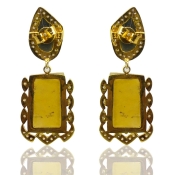 Multi Sapphire and Diamond White CZ 925 Sterling Silver Earring