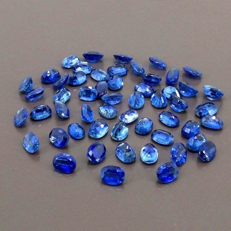 62.50 Cts. Kyanite 7x5mm Faceted Oval Shape A Grade Gemstones Parcel - Total 54 Pcs.