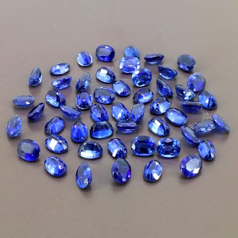 56.70 Cts. Kyanite 7x5mm Faceted Oval Shape AA+ Grade Gemstones Parcel - Total 52 Pcs.
