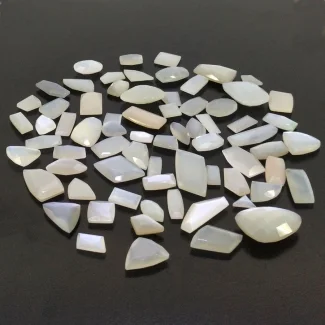 375.45 Cts. White Moonstone 1-21.30Cts. Faceted Mix Shape AAA Grade Gemstones Parcel - Total 70 Pcs.