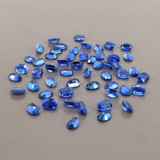 57.60 Cts. Kyanite 7x5mm Faceted Oval Shape AAA Grade Gemstones Parcel - Total 59 Pcs.