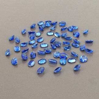 60.65 Cts. Kyanite 7x5mm Faceted Oval Shape AAA Grade Gemstones Parcel - Total 61 Pcs.